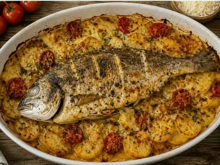 Orata alla Pugliese con Patate e Pecorino – Puglia