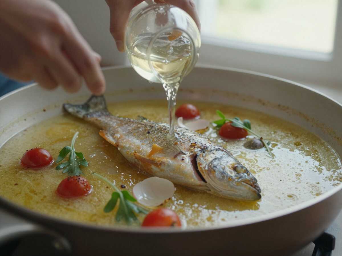 4. Sfumare — Orata all’Acqua Pazza con Pomodori, Aglio e Prezzemolo