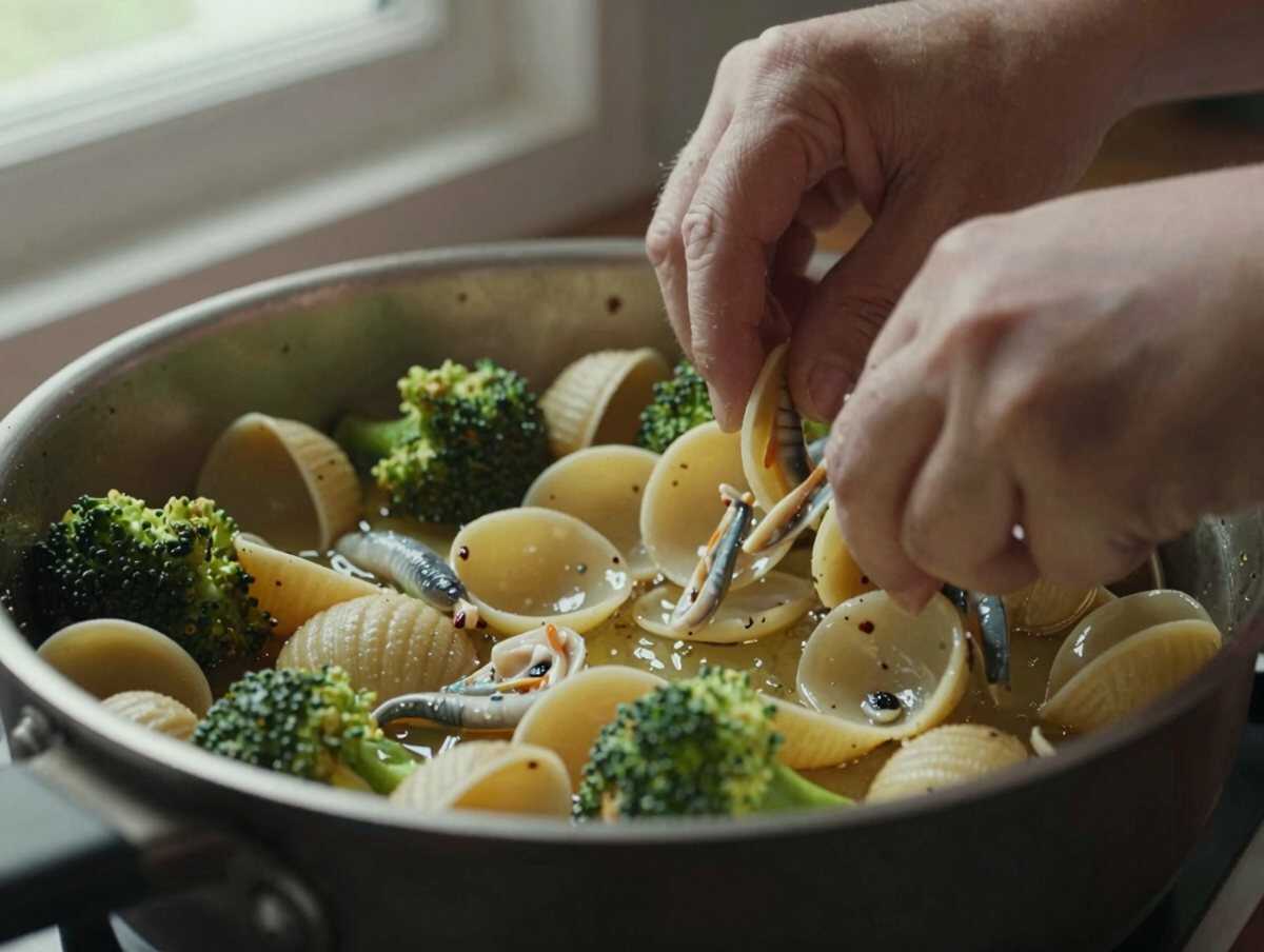 3. Preparare il condimento — Orecchiette con Broccoli e Acciughe: la Ricetta Tradizionale Pugliese Ricca di Gusto