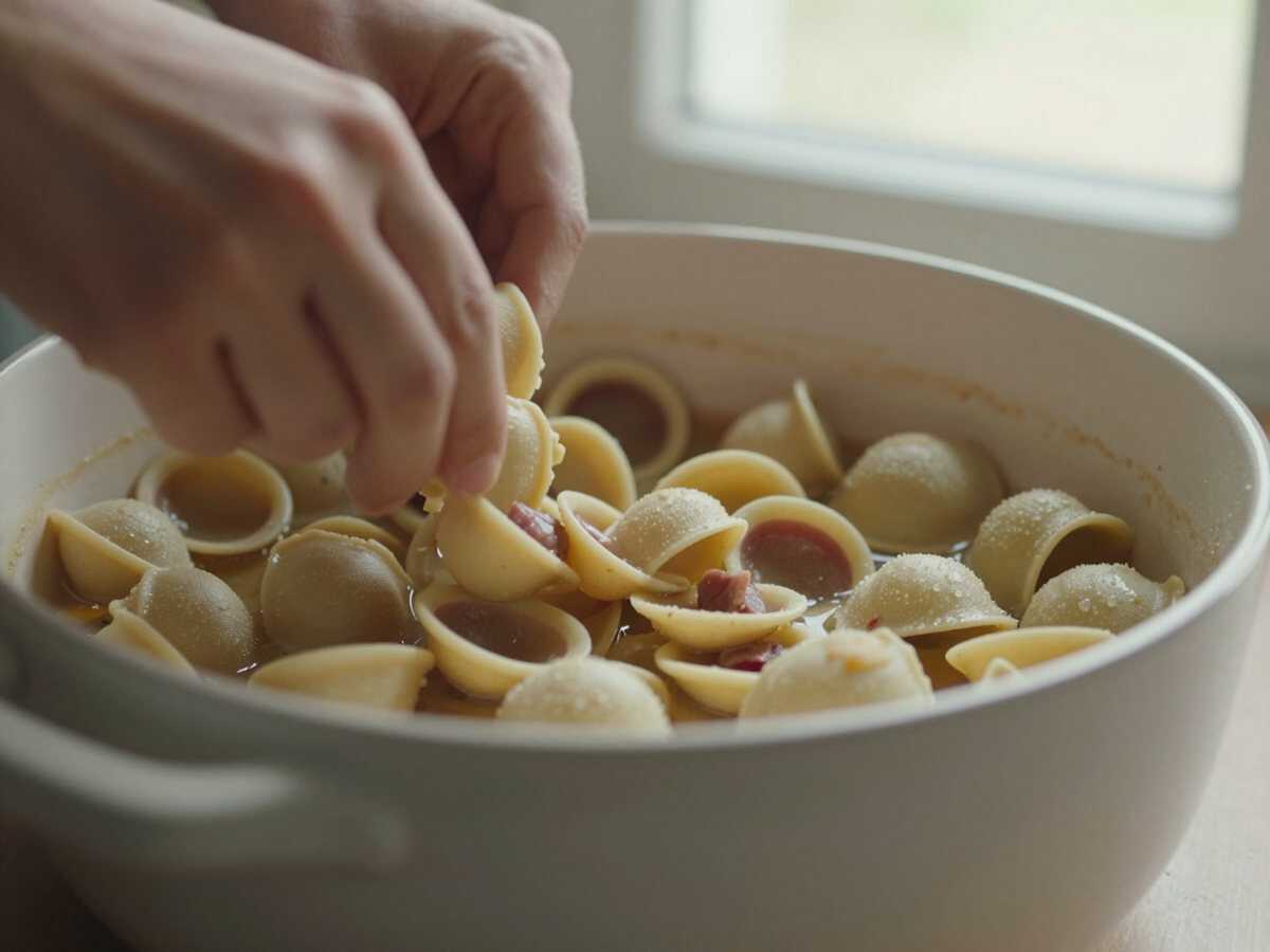 4. Cuocere le cime di rapa — Orecchiette con Cime di Rapa e Salsiccia