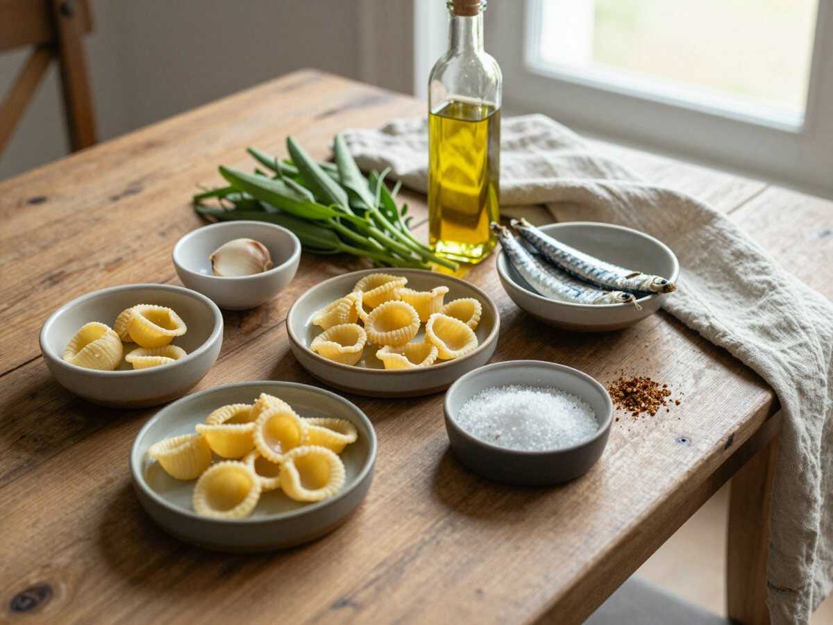 Gli ingredienti per Orecchiette con Cime di Rapa Leggere