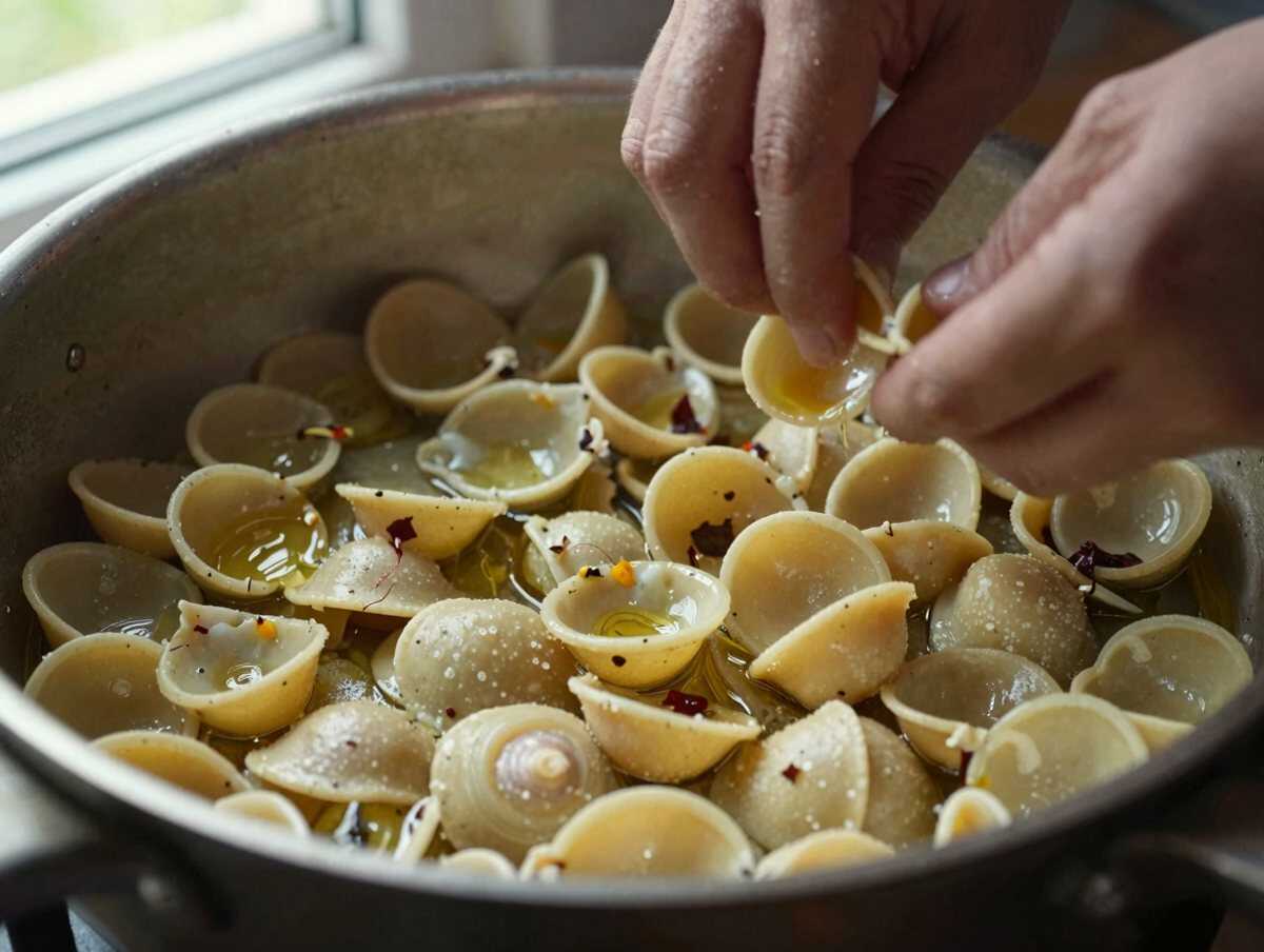 Preparare il condimento leggero — Orecchiette con Cime di Rapa Leggere