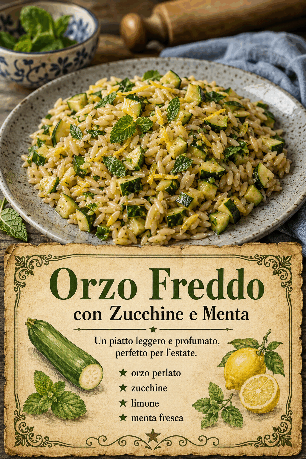 Orzo Freddo con Zucchine e Menta