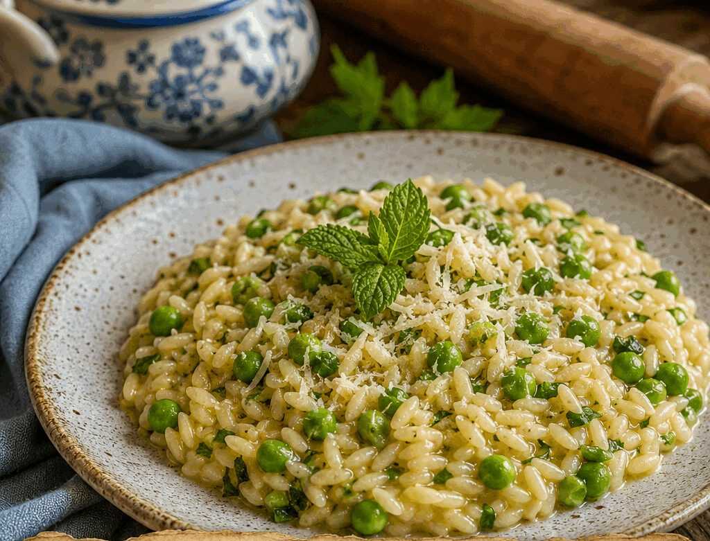 Orzo Risottato con Piselli e Menta