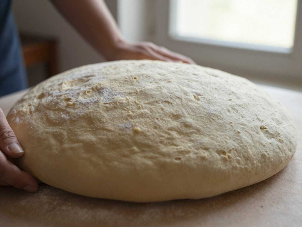Un passaggio della preparazione — Pane di Matera Tradizionale con Lievito Madre di Basilicata