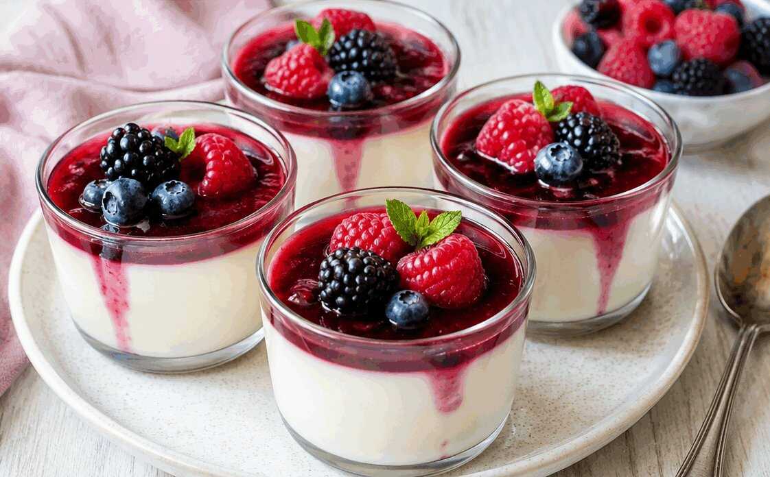 Panna Cotta alla Vaniglia: la Ricetta Cremosa e Delicata con Salsa ai Frutti di Bosco