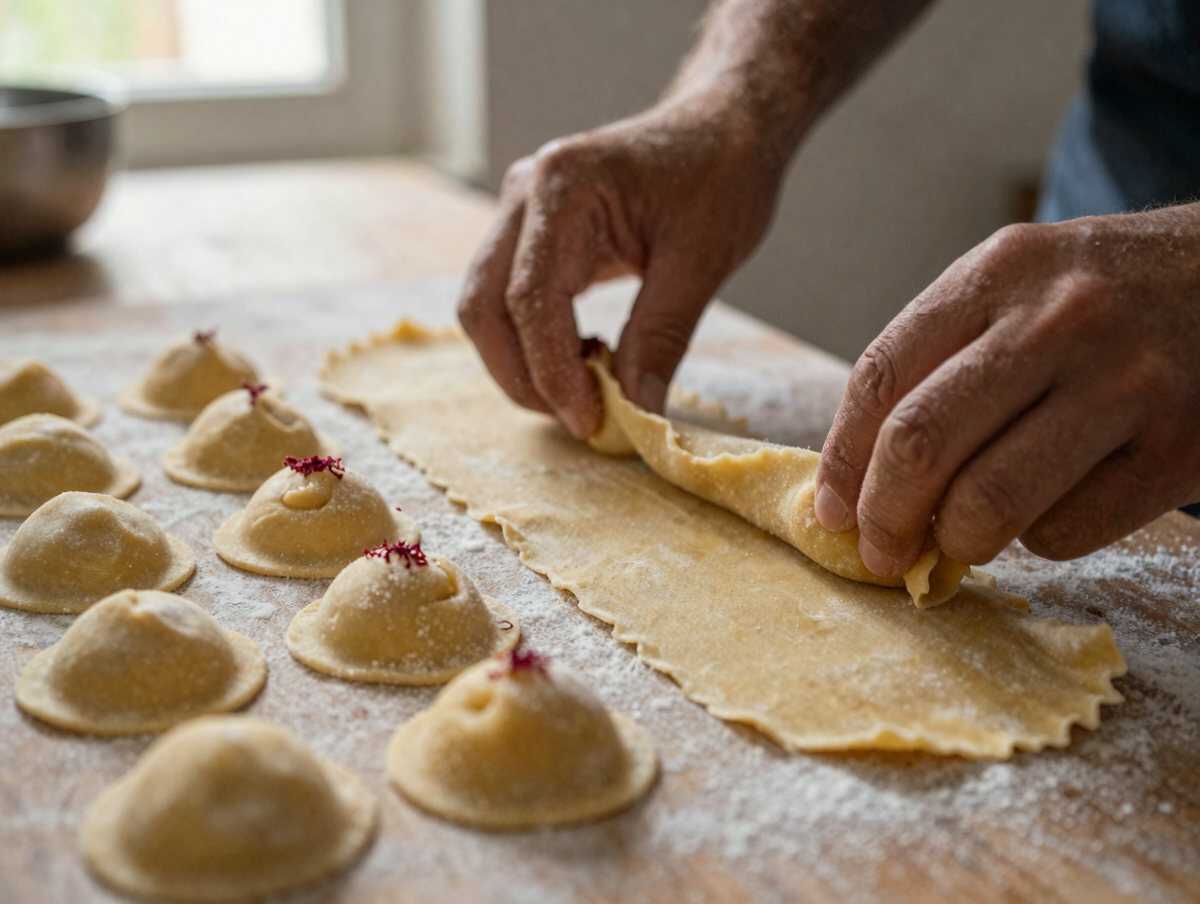 4. Stendere e tagliare la pasta — Pardulas Sarde alla Ricotta e Zafferano