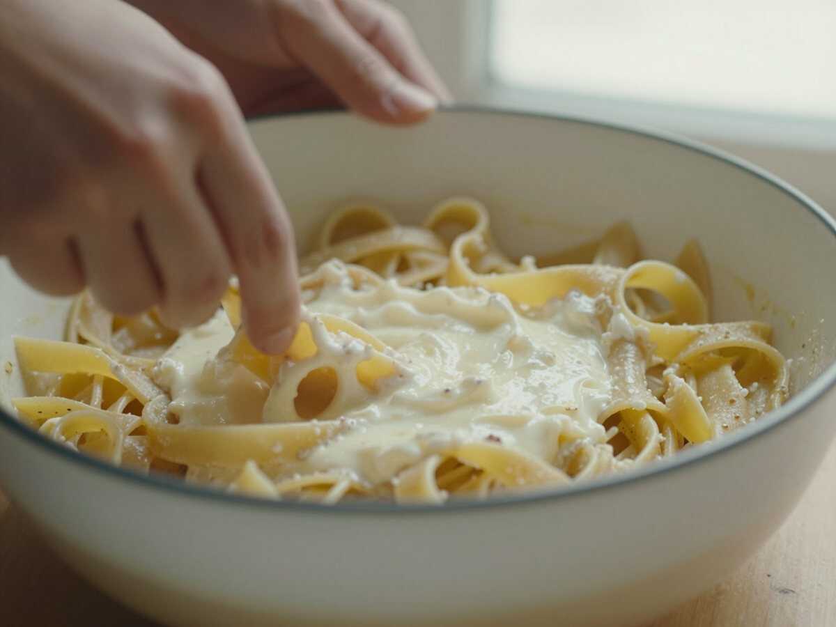 Mantecare la pasta — Pasta al Limone e Ricotta in 10 Minuti