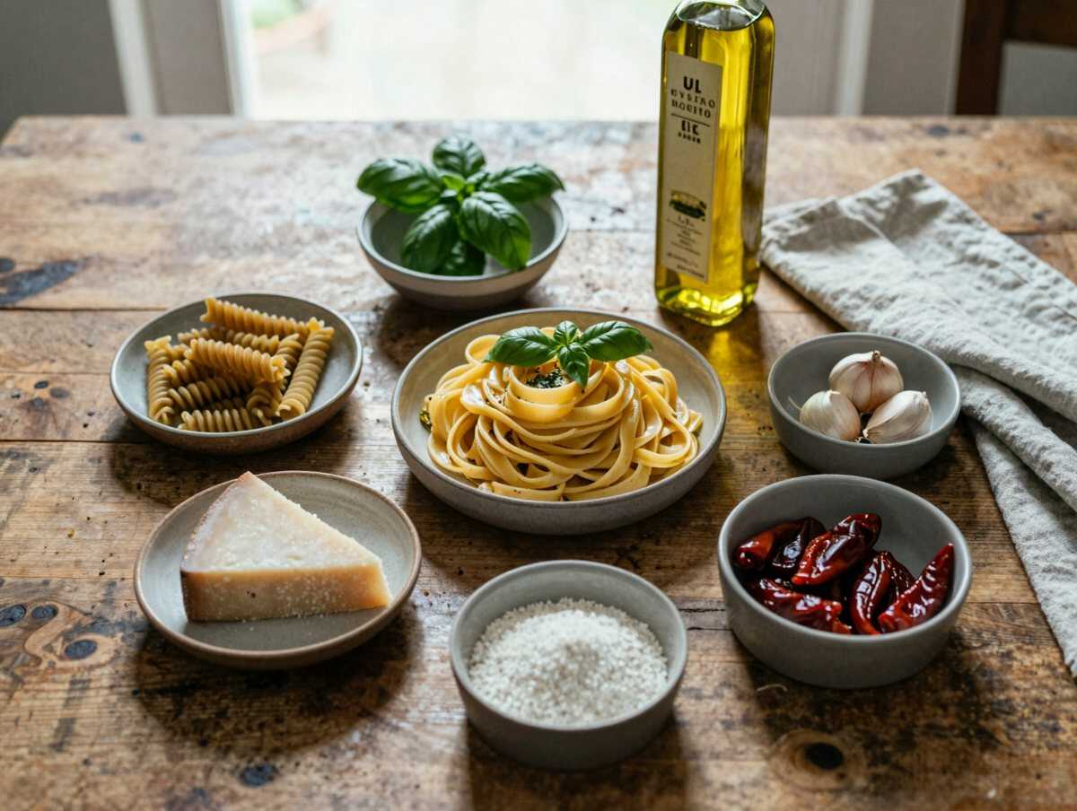 Gli ingredienti per Pasta al Pesto Rosso Siciliano