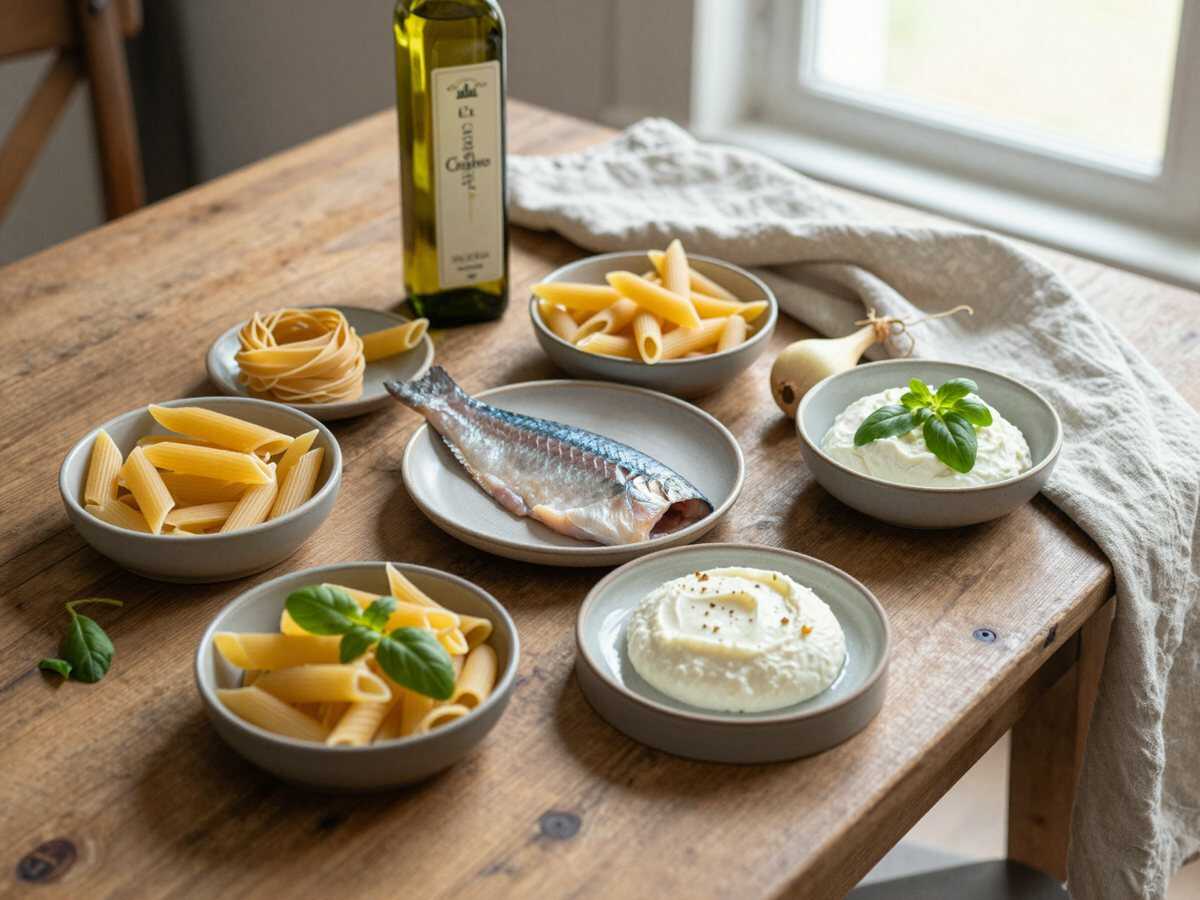 Gli ingredienti per Pasta al Salmone Cremosa Senza Panna