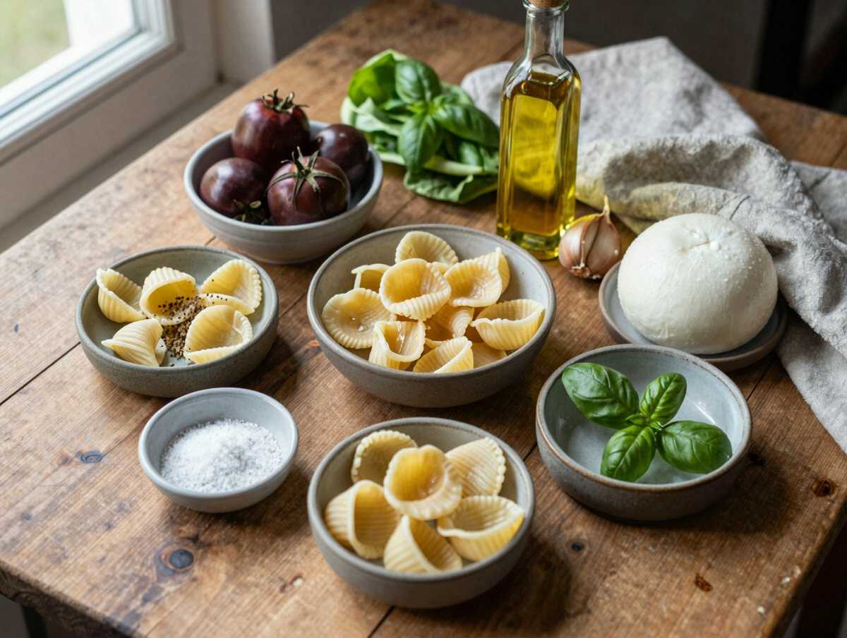 Gli ingredienti per Pasta alla Crudaiola Pugliese