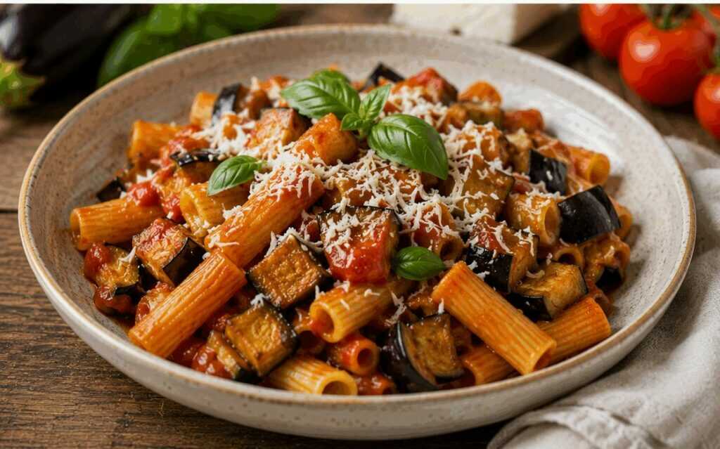 Pasta alla Norma: il grande classico siciliano con melanzane, ricotta salata e basilico