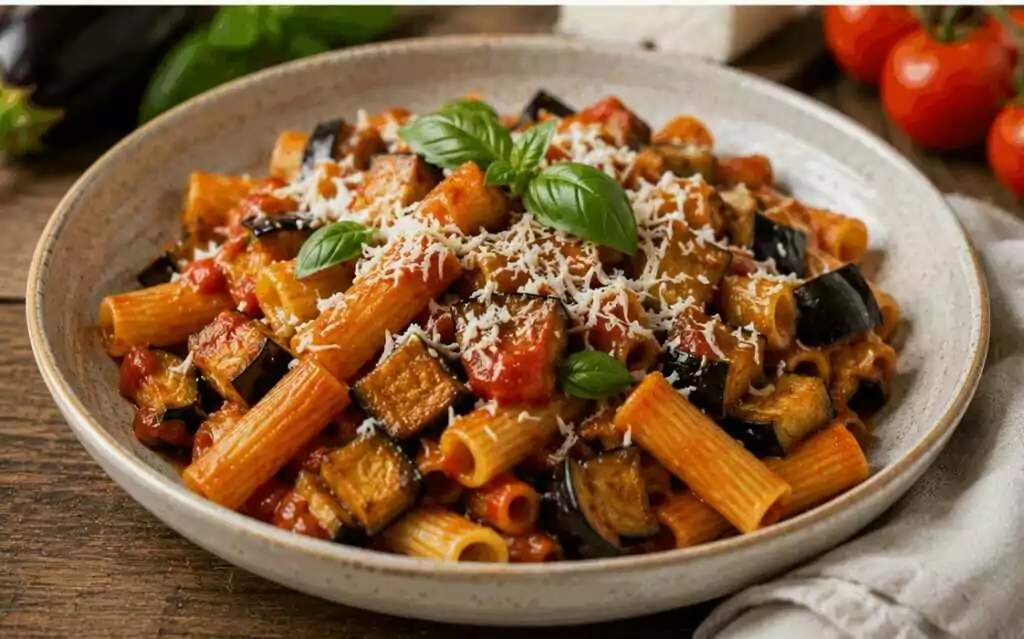 Pasta alla Norma: il grande classico siciliano con melanzane, ricotta salata e basilico