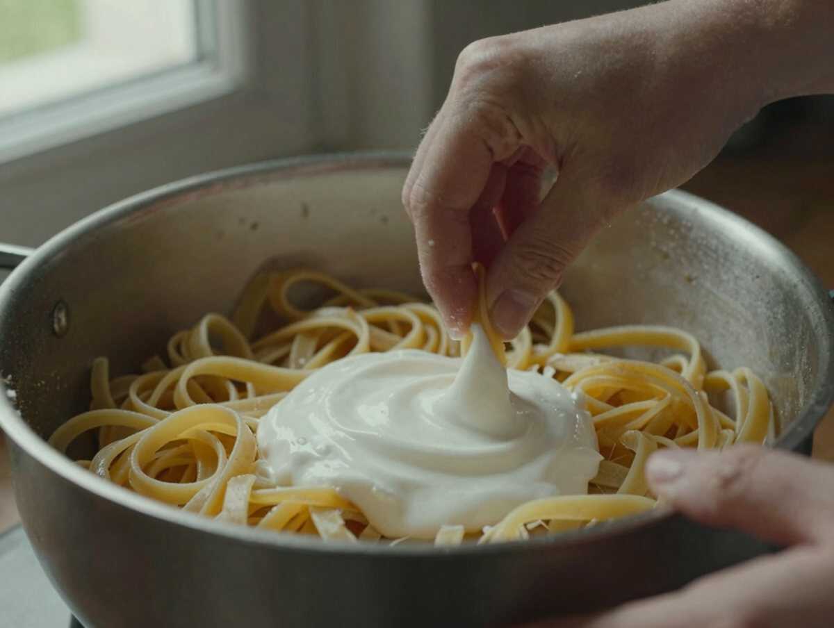 Cuocete la pasta — Pasta allo Yogurt alla Greca