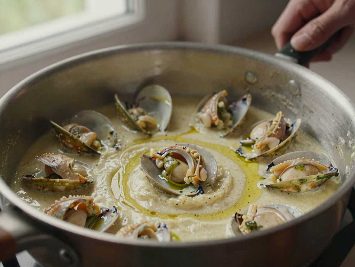 Cuoci i gamberi — Pasta con Gamberi e Zucchine Cremosa