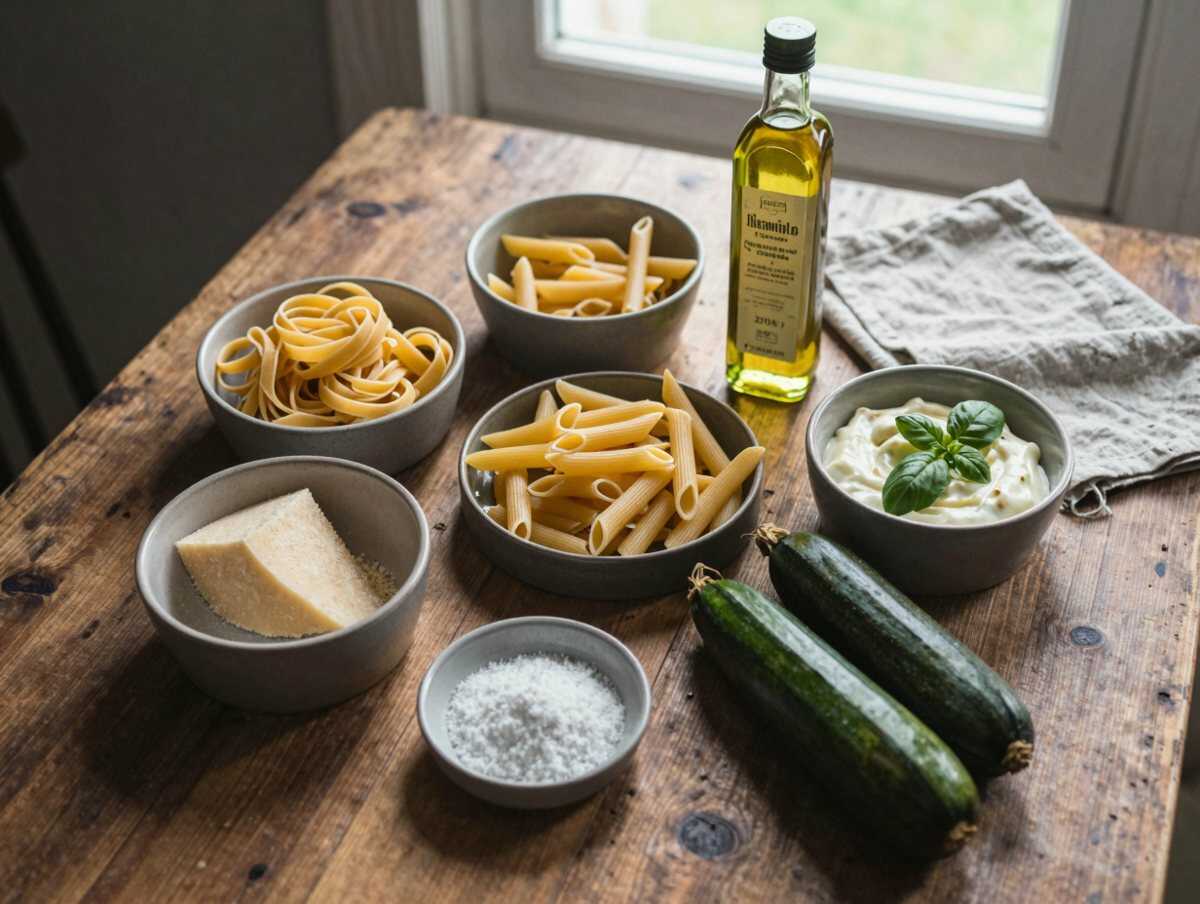 Gli ingredienti per Pasta con Zucchine Cremose e Philadelphia