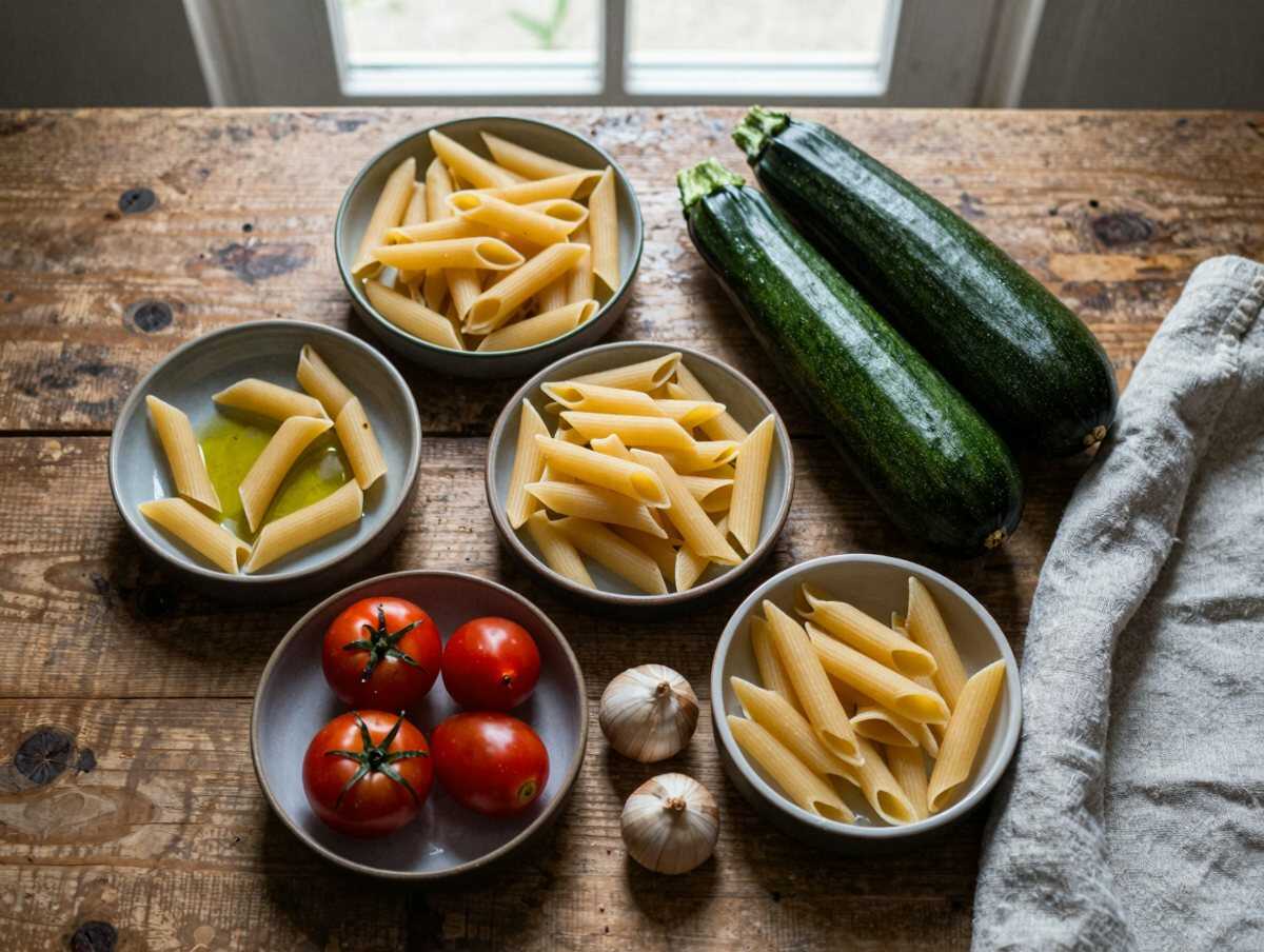Gli ingredienti per Pasta del Contadino con Verdure di Stagione