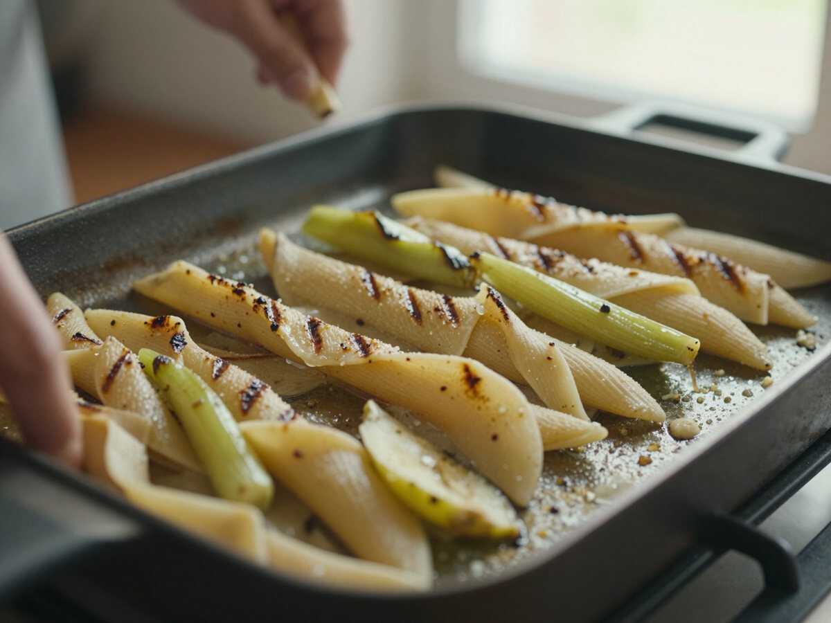 Grigliare zucchine, melanzane e peperone — Pasta Fredda Integrale con Verdure Grigliate
