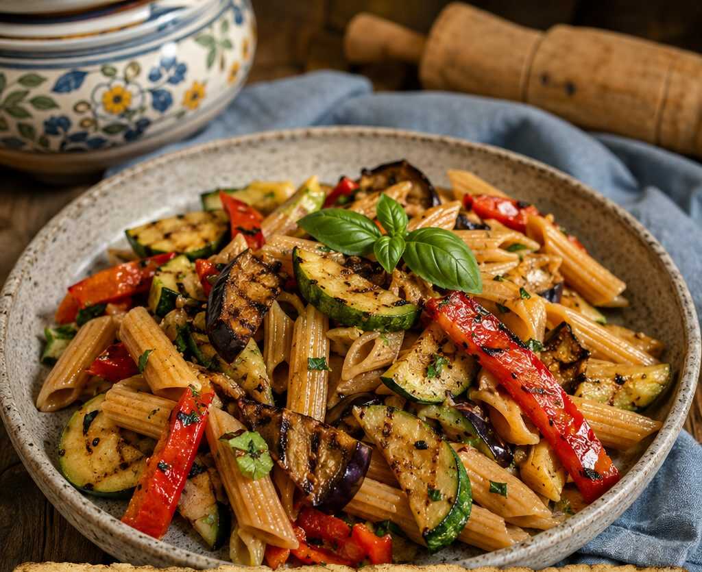 Pasta Fredda Integrale con Verdure Grigliate