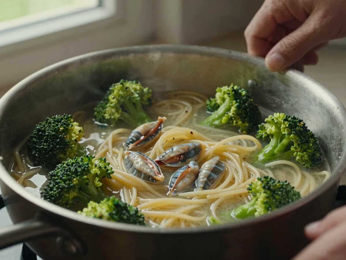 Cuocere la pasta integrale — Pasta Integrale con Broccoli e Acciughe