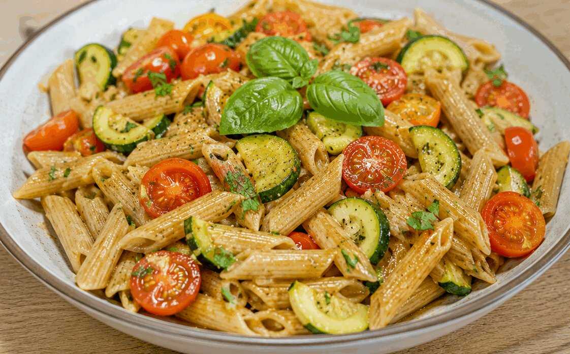 Pasta Integrale con Zucchine e Pomodorini: la Ricetta Leggera e Colorata Pronta in 20 Minuti
