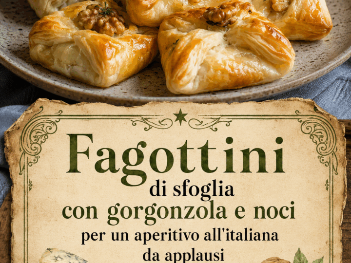Fagottini di sfoglia con gorgonzola e noci per un aperitivo all’italiana da applausi