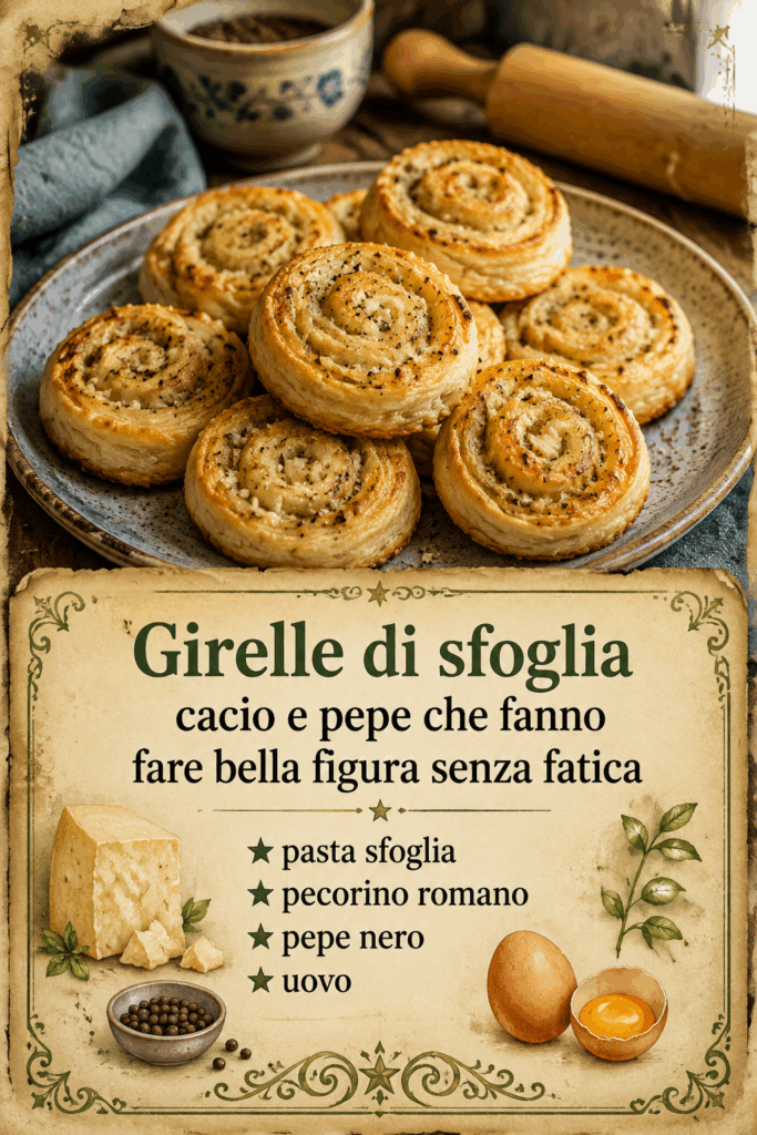 Girelle di sfoglia cacio e pepe che fanno fare bella figura senza fatica