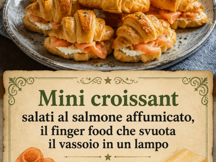 Mini croissant salati al salmone affumicato, il finger food che svuota il vassoio in un lampo