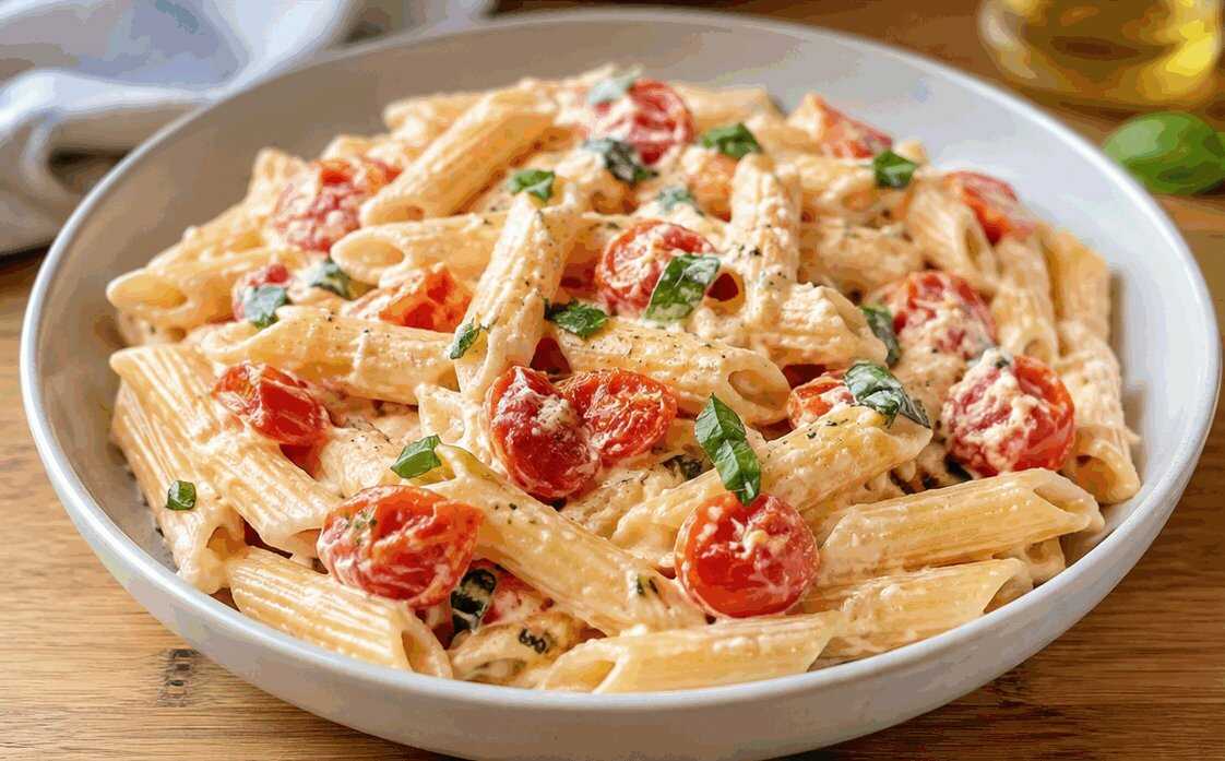 Penne con Ricotta e Pomodorini: la Ricetta Cremosa e Delicata Perfetta per un Pranzo Veloce