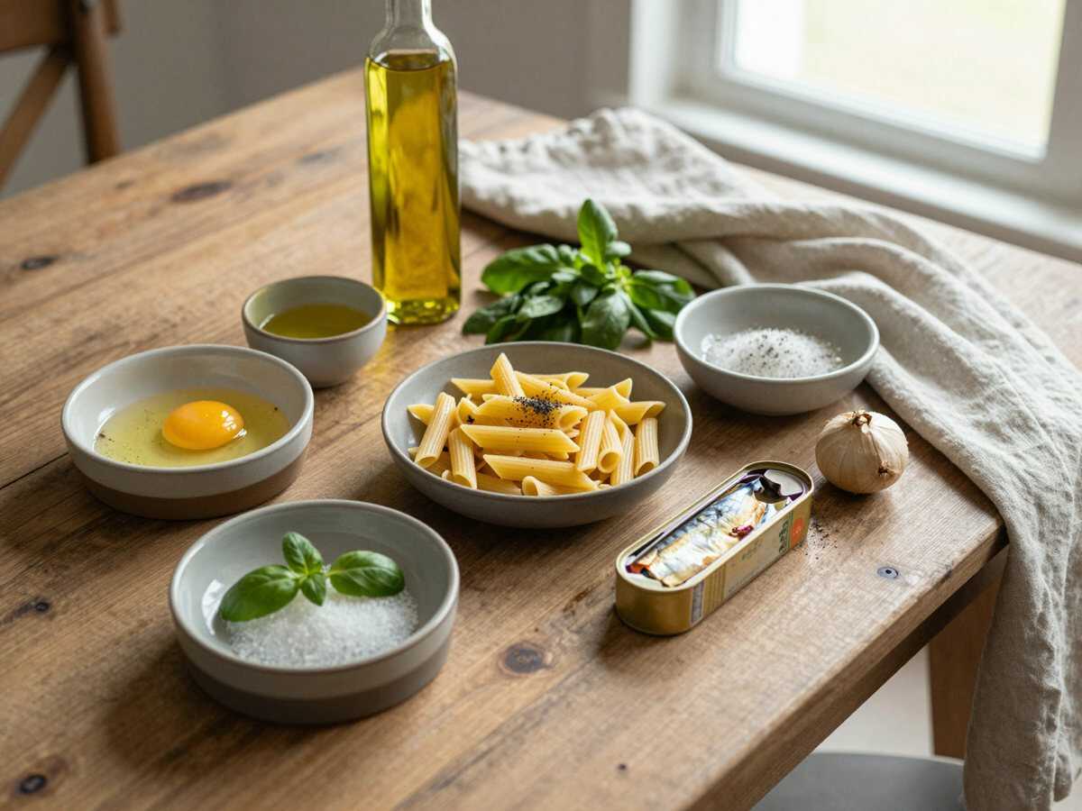 Gli ingredienti per Pennette al Tonno e Limone in 10 Minuti
