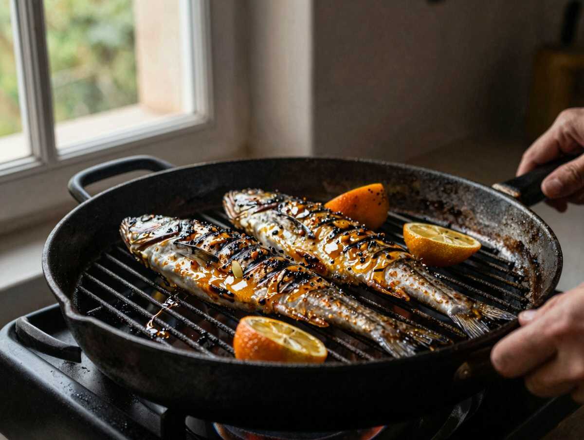 3. Scaldare la griglia — Pesce Spada alla Griglia alla Siciliana con Salsa agli Agrumi