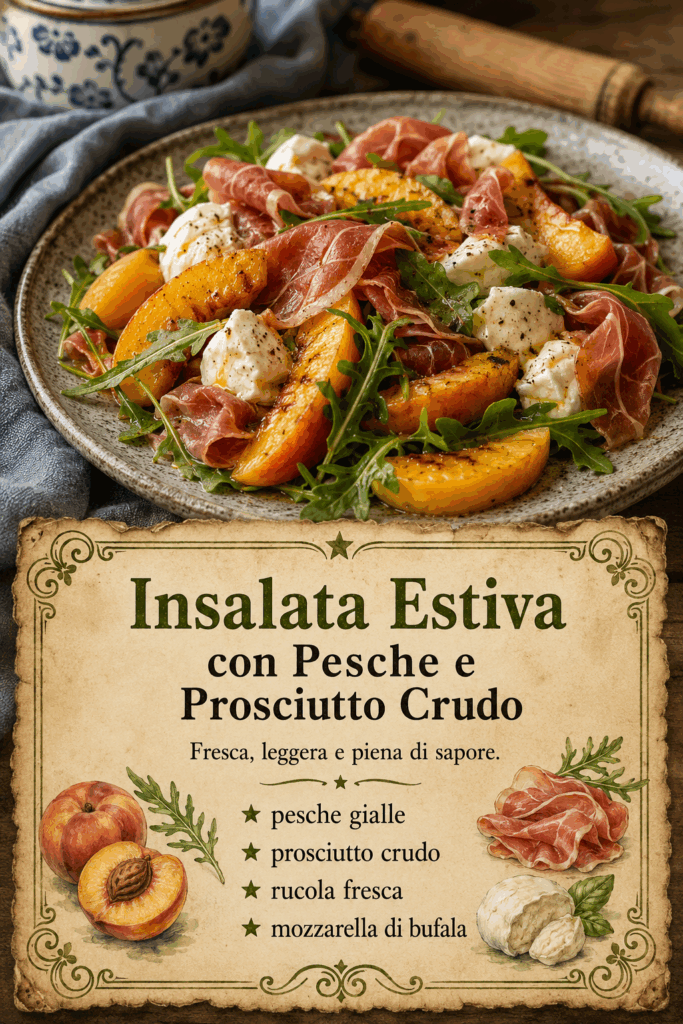 Insalata Estiva con Pesche e Prosciutto Crudo