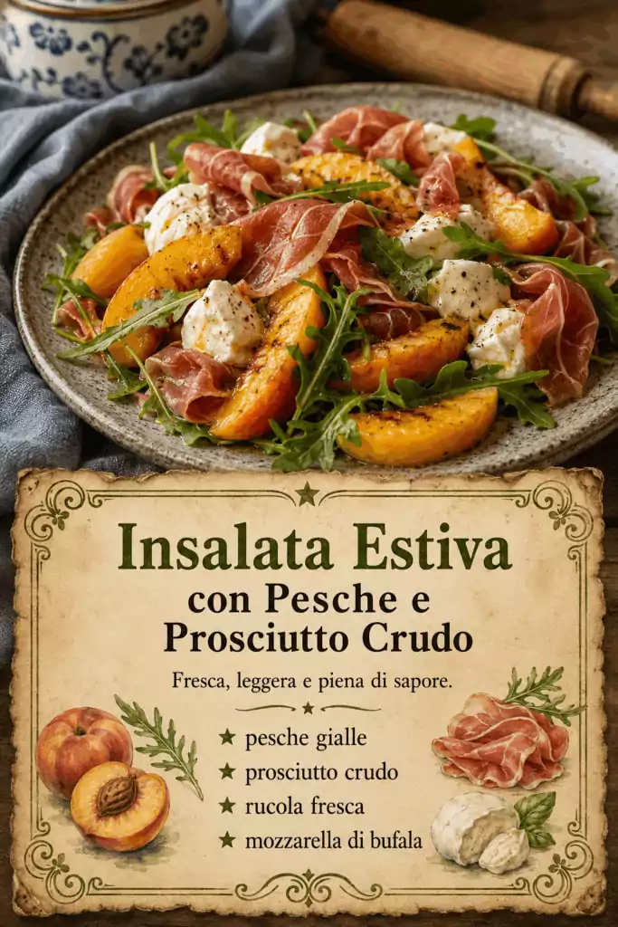 Insalata Estiva con Pesche e Prosciutto Crudo