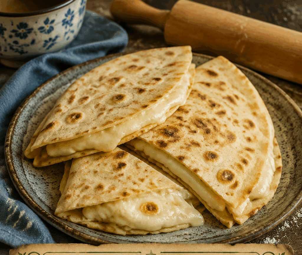 Piadina romagnola a spicchi con squacquerone: sparisce dal vassoio in 5 minuti