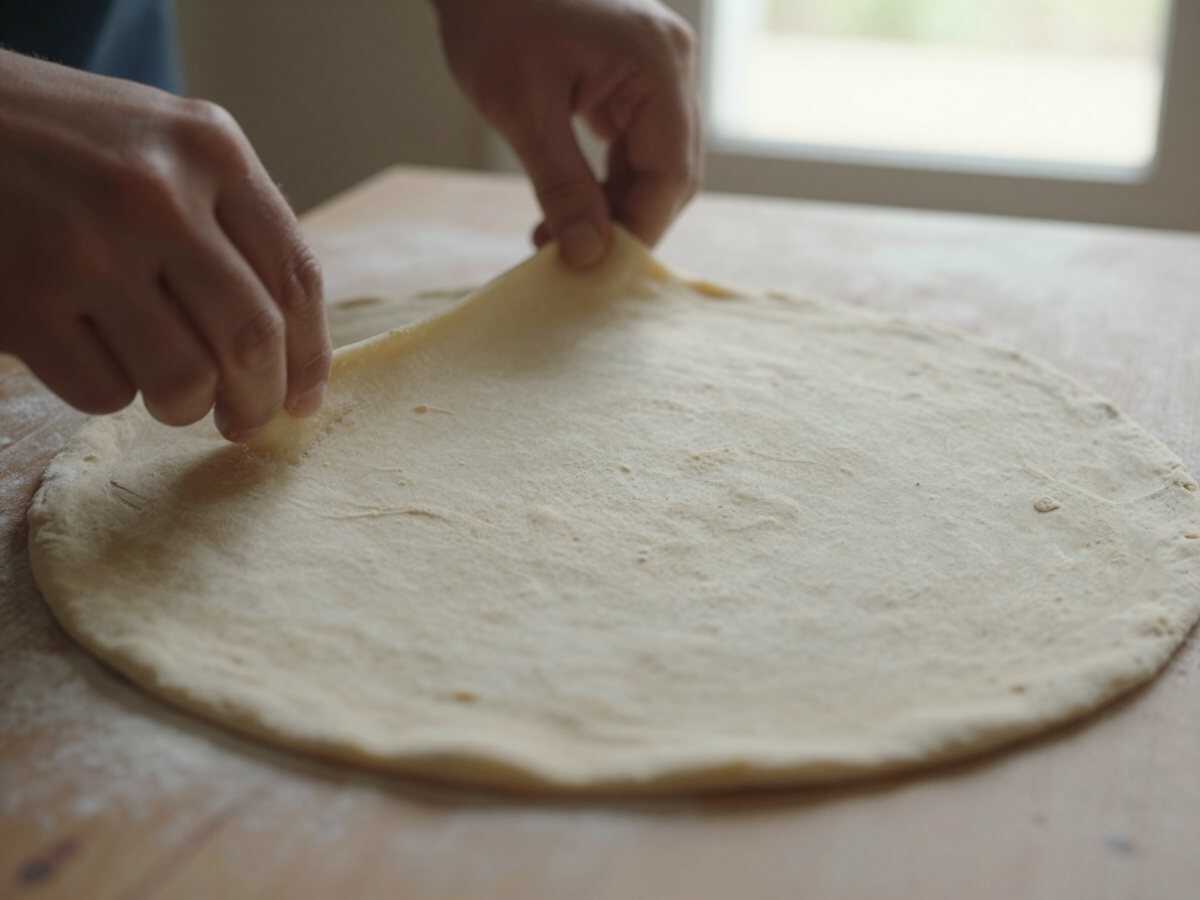 4. Stendere la pizza — Pizza ai Cinque Formaggi: la Ricetta Filante e Cremosa Perfetta per gli Amanti del Formaggio