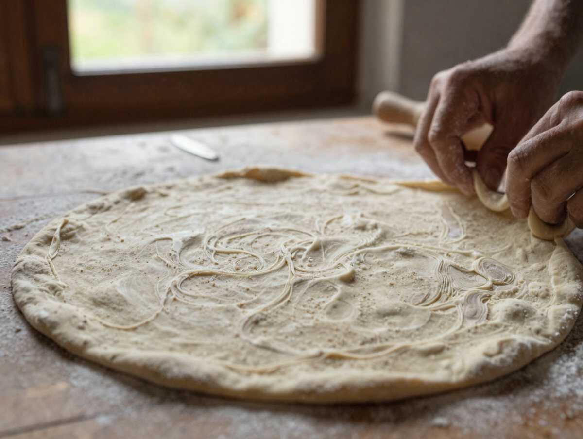 4. Stendere la pizza — Pizza ai Quattro Formaggi: la Ricetta Cremosa e Golosa Perfetta per gli Amanti del Formaggio