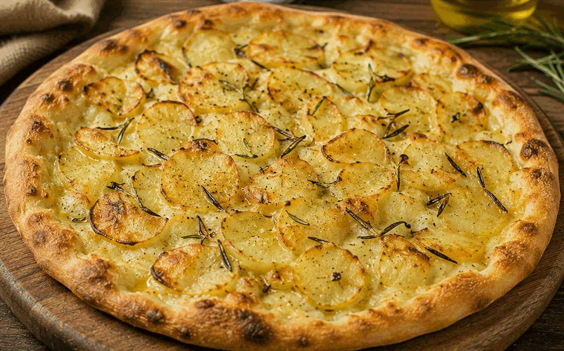 Pizza Bianca con Patate e Rosmarino: la Ricetta Croccante Fuori e Morbida Dentro