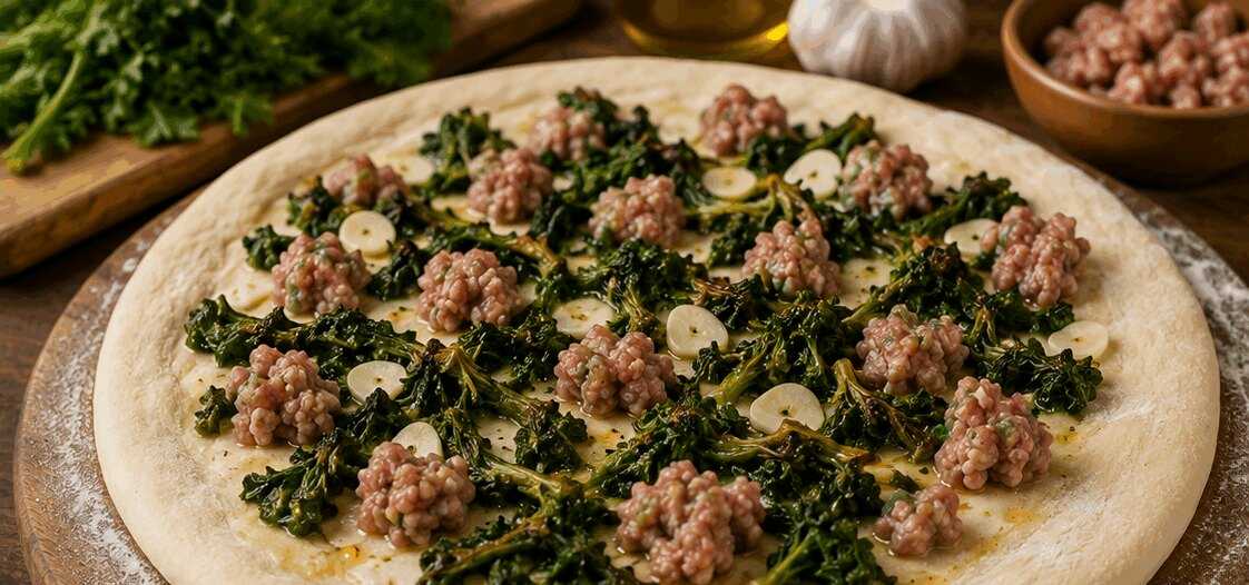 Pizza Bianca con Salsiccia e Friarielli: la Ricetta Napoletana Ricca di Sapore e Tradizione