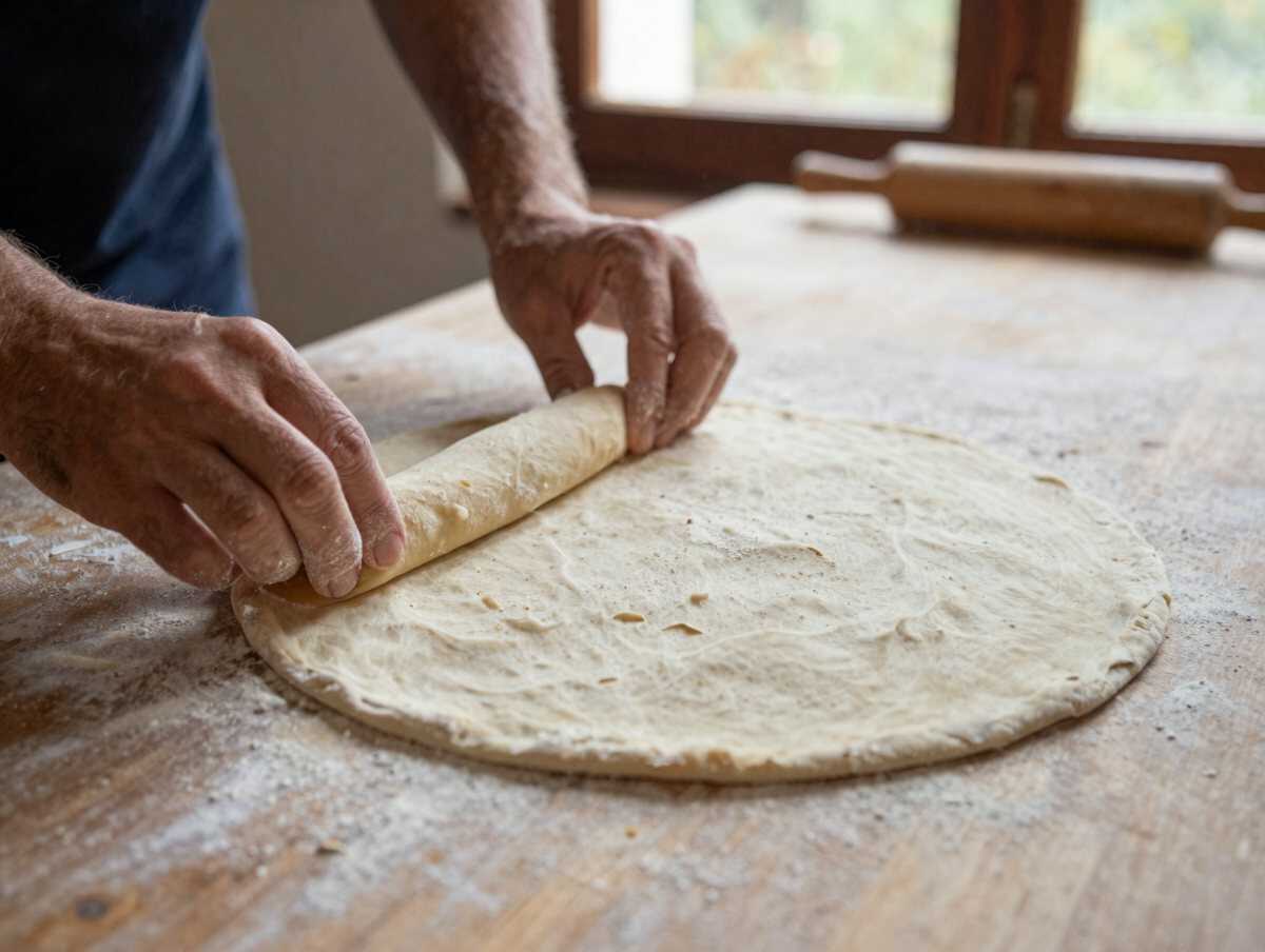 5. Formare la base — Pizza di Scarola Napoletana Campania