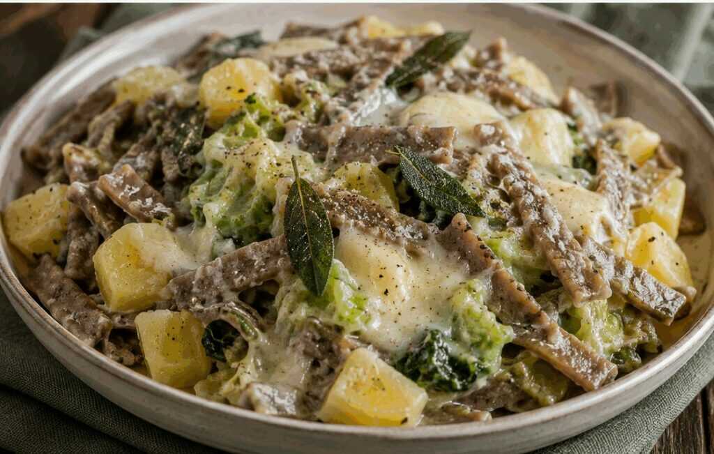Pizzoccheri della Valtellina con patate, verza e Fontina