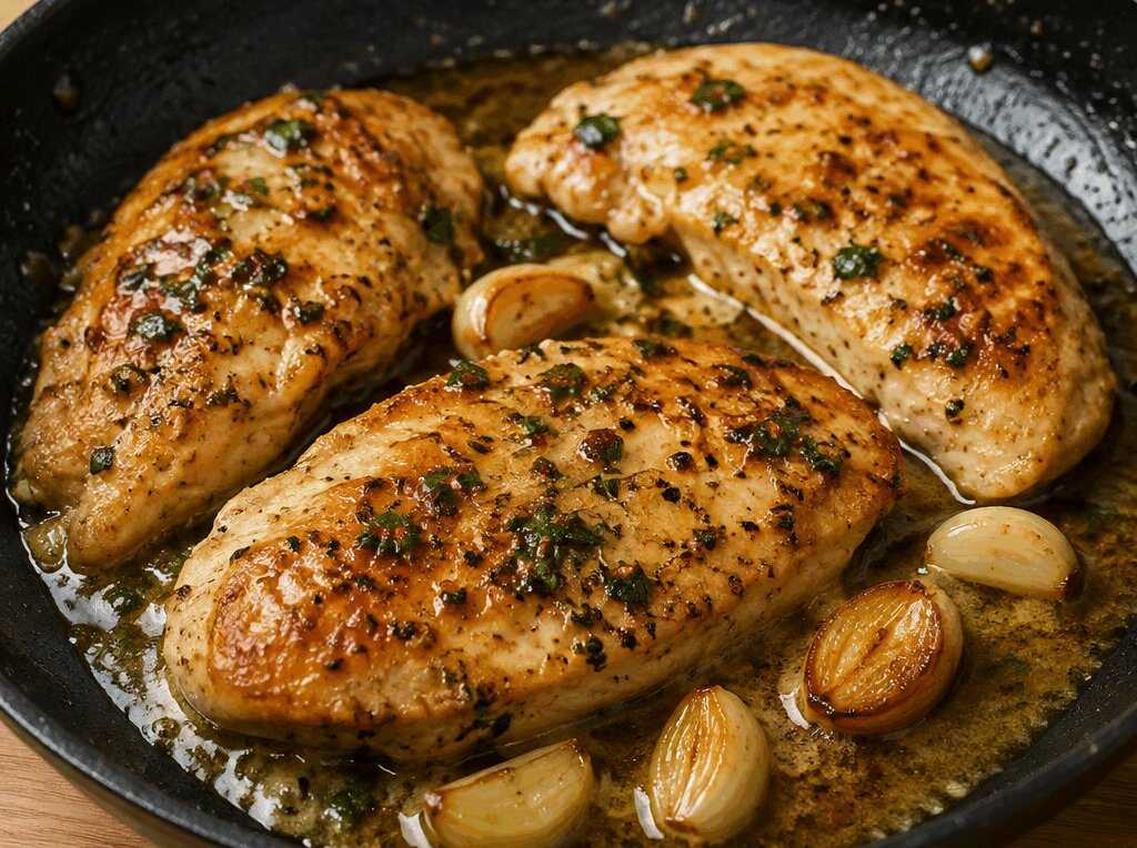 Pollo al Burro e Aglio in Padella: la Ricetta Succosa e Profumata che Si Scioglie in Bocca