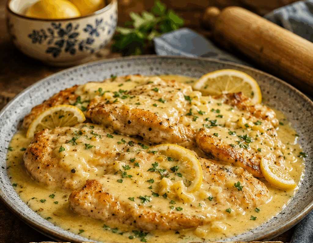 Pollo al Limone Cremoso in Padella