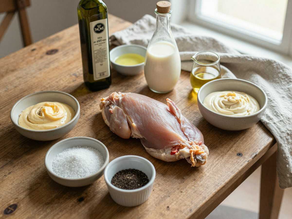 Gli ingredienti per Pollo al Pepe Nero Cremoso Senza Panna