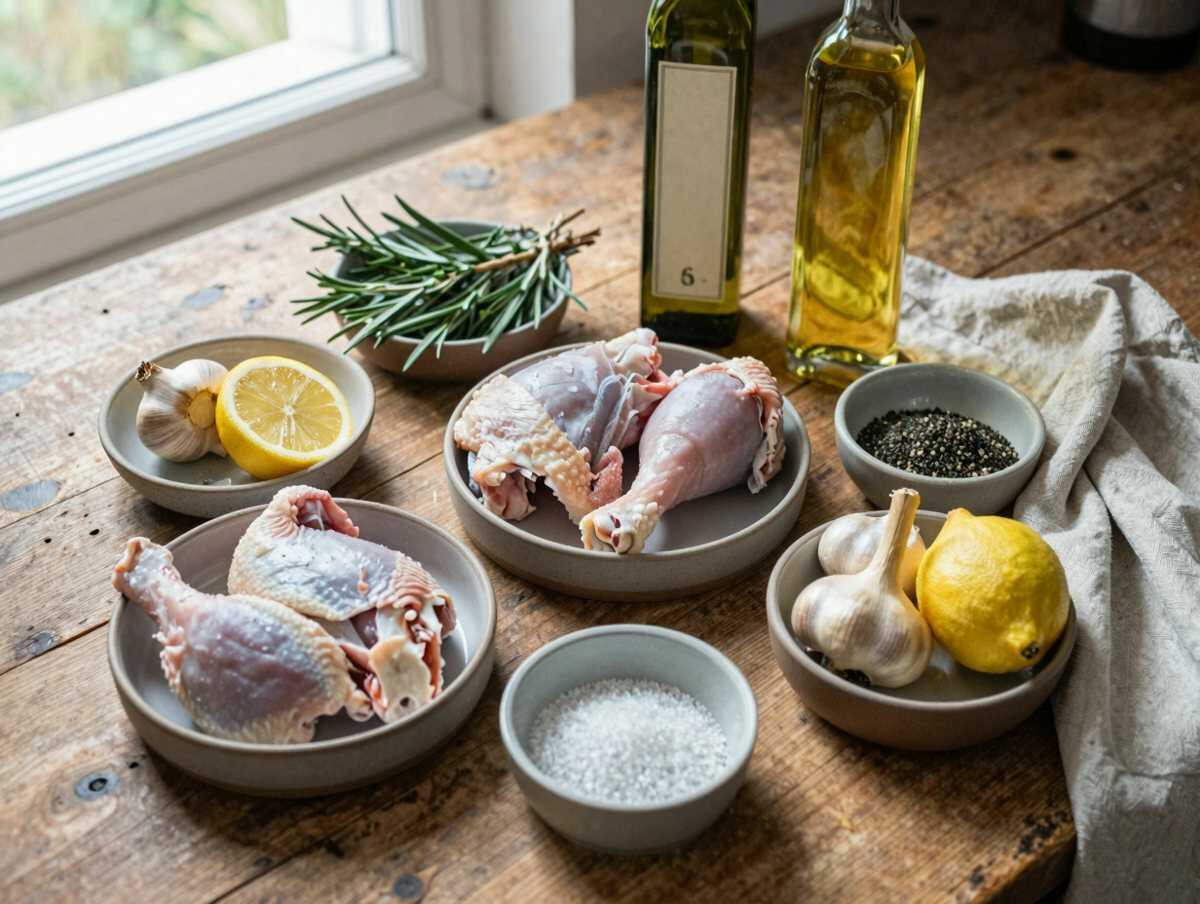 Gli ingredienti per Pollo al Rosmarino con Limone e Aglio