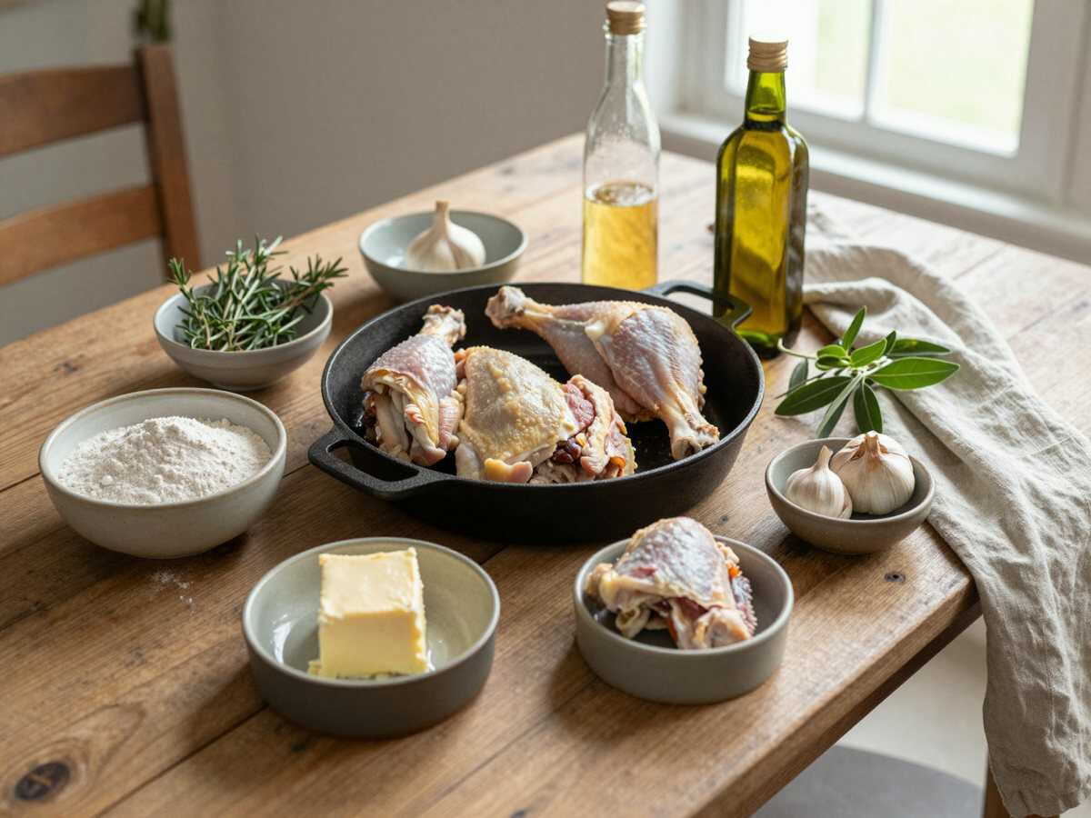 Gli ingredienti per Pollo alla Birra Sfumato in Padella