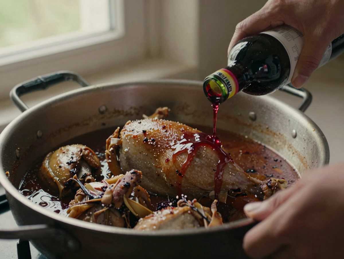 5. Sfumare con il vino — Pollo alla Cacciatora Toscana – Toscana
