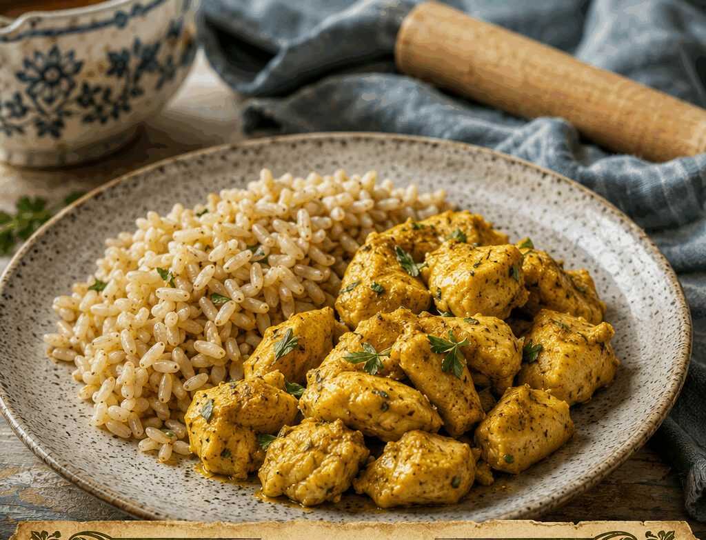 Pollo alla Curcuma con Riso Integrale