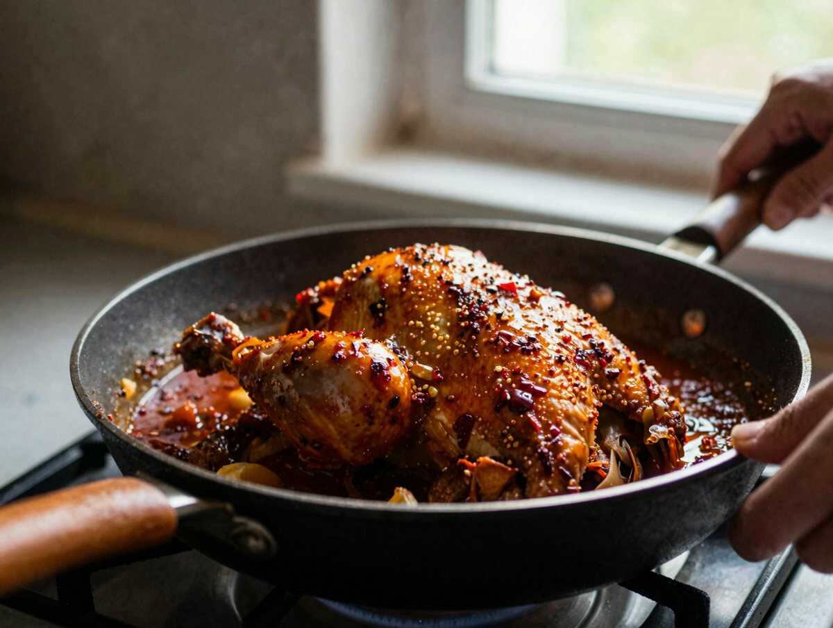 Un passaggio della preparazione — Pollo alla Diavola: il classico pollo piccante della tradizione italiana