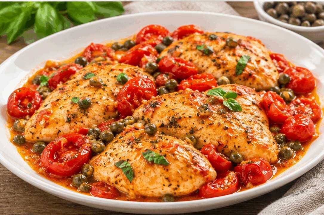 Pollo alla Mediterranea con Pomodorini e Capperi: la Ricetta Leggera e Ricca di Sapore Perfetta per Ogni Stagione