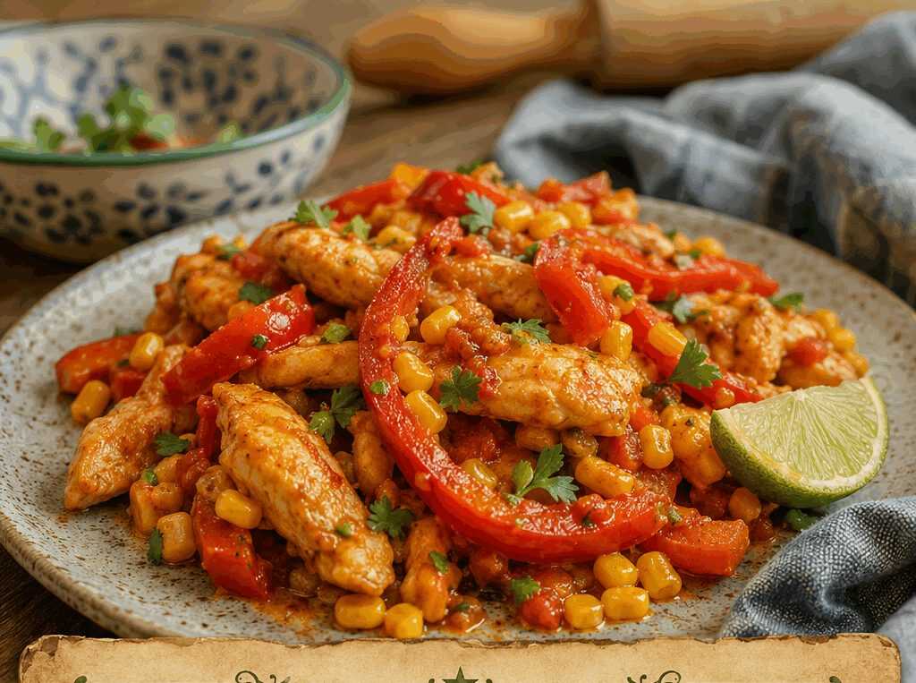 Pollo alla Messicana con Peperoni e Mais